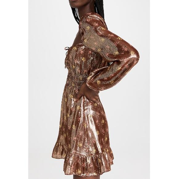 New ~ PAIGE ~ Noah Floral Metallic Mini A-Line Dress Size XS CRUISE VACAY - Picture 3 of 12